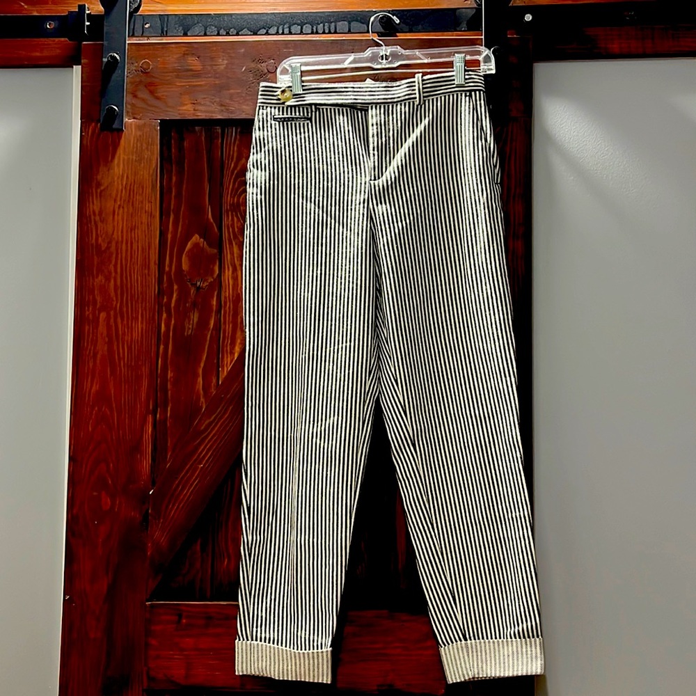 Zara striped pants blk and white